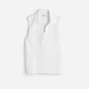 Cotton Johnny-Collar Sweater Tank